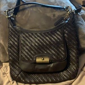 NWOT Authentic Coach woven leather cross-body